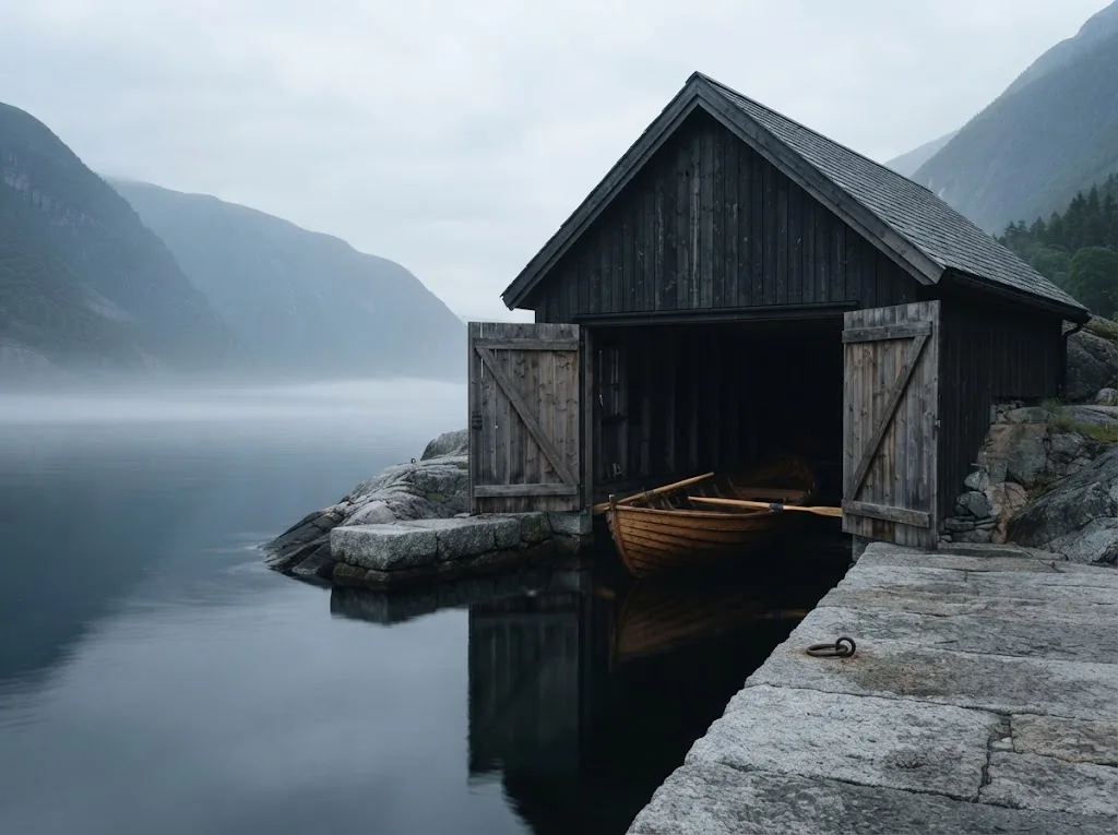 Artist's impression of the boathouse and jetty of the Island Residence